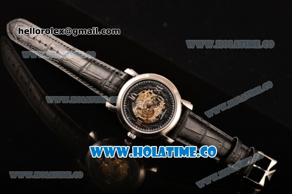 Vacheron Constantin Malte Asia Automatic Steel Case with Black Skeleton Dial and Silver Roman Numeral Markers - Click Image to Close